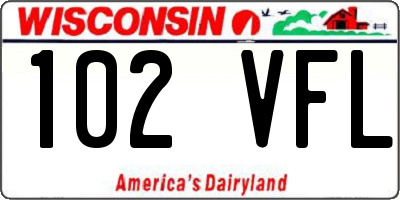 WI license plate 102VFL
