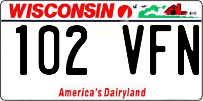 WI license plate 102VFN