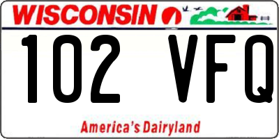 WI license plate 102VFQ