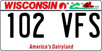 WI license plate 102VFS