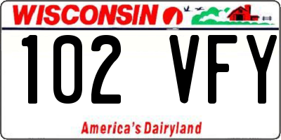 WI license plate 102VFY