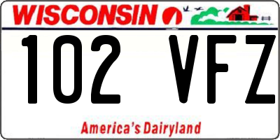 WI license plate 102VFZ