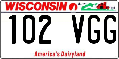 WI license plate 102VGG