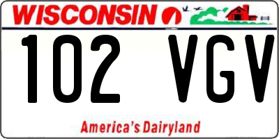 WI license plate 102VGV