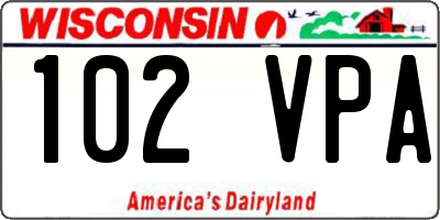 WI license plate 102VPA