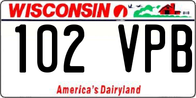 WI license plate 102VPB