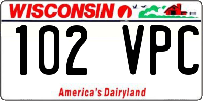 WI license plate 102VPC