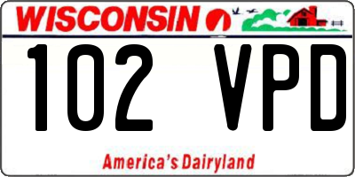 WI license plate 102VPD