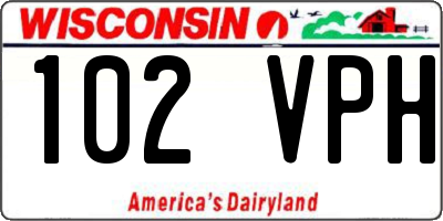 WI license plate 102VPH
