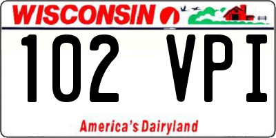 WI license plate 102VPI