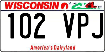WI license plate 102VPJ