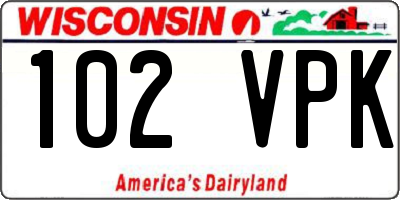 WI license plate 102VPK