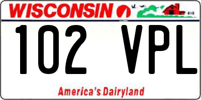 WI license plate 102VPL