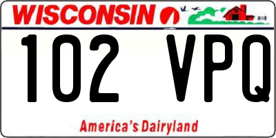 WI license plate 102VPQ