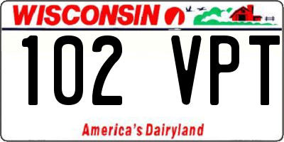 WI license plate 102VPT