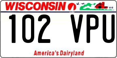 WI license plate 102VPU
