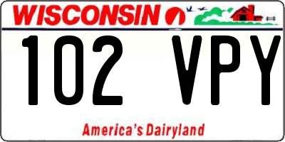 WI license plate 102VPY