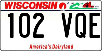 WI license plate 102VQE