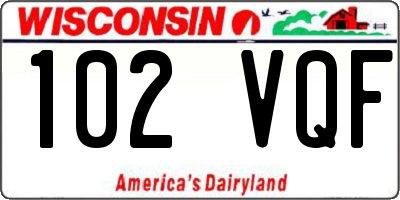 WI license plate 102VQF