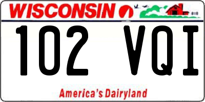 WI license plate 102VQI