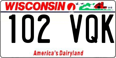 WI license plate 102VQK