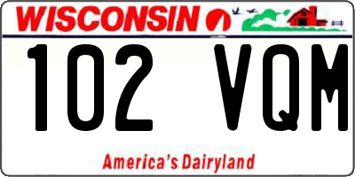 WI license plate 102VQM
