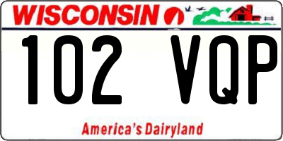 WI license plate 102VQP