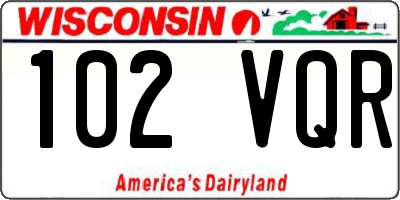 WI license plate 102VQR