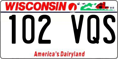 WI license plate 102VQS