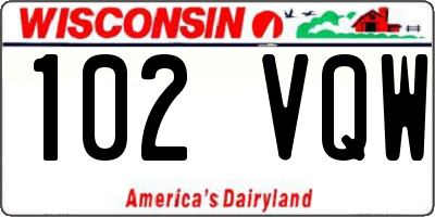 WI license plate 102VQW