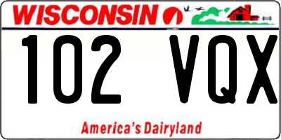 WI license plate 102VQX