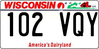 WI license plate 102VQY
