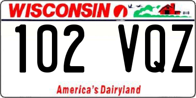 WI license plate 102VQZ