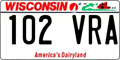 WI license plate 102VRA