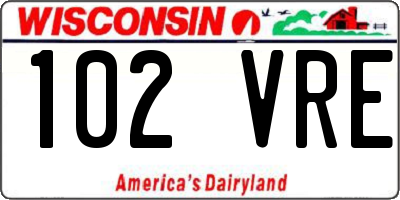 WI license plate 102VRE