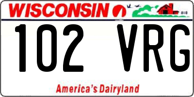 WI license plate 102VRG