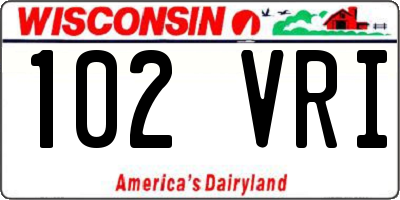 WI license plate 102VRI