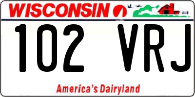 WI license plate 102VRJ