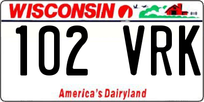 WI license plate 102VRK