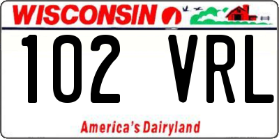 WI license plate 102VRL