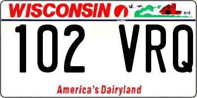 WI license plate 102VRQ