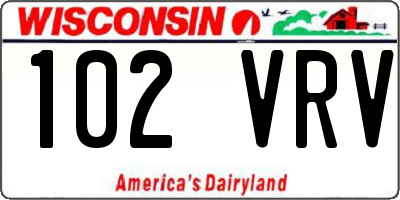 WI license plate 102VRV