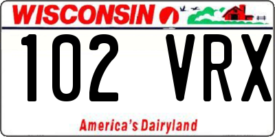 WI license plate 102VRX