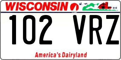WI license plate 102VRZ