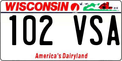 WI license plate 102VSA