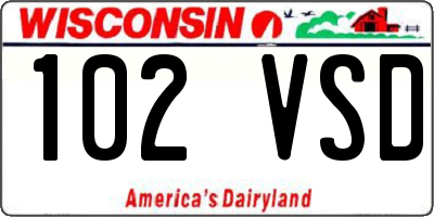 WI license plate 102VSD