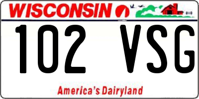 WI license plate 102VSG