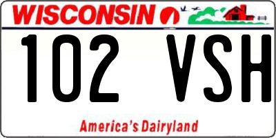 WI license plate 102VSH