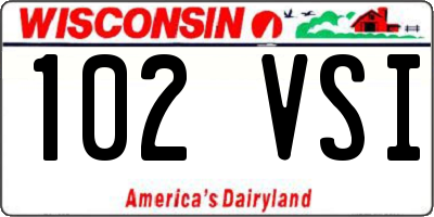 WI license plate 102VSI