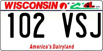 WI license plate 102VSJ